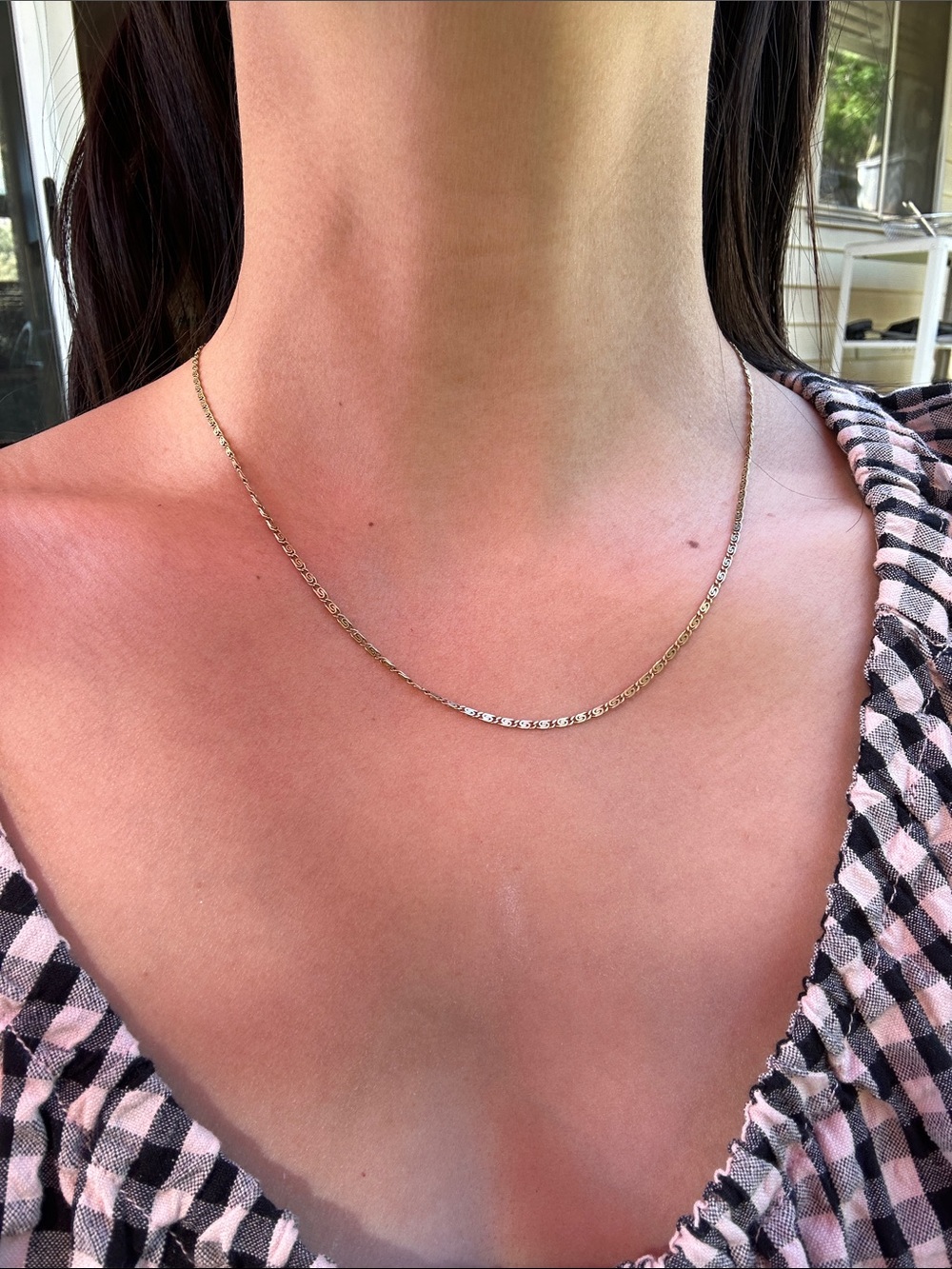 14k Gold Vintage Snail Scroll Chain - 18.25” - Picture 5 of 5